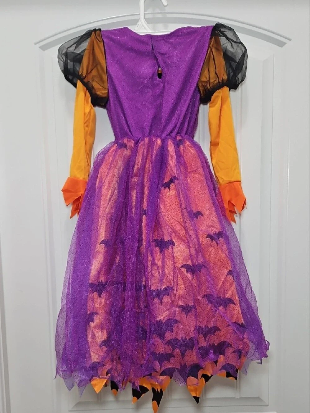 Kids Purple & Orange Bat Witch Costume Halloween Party Dress New 3T